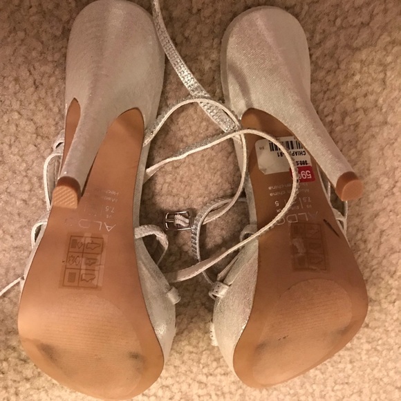 Aldo Bridal Silver Heels with Crystals - Picture 5 of 5